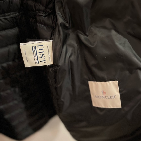 MONCLER BLACK MINK TRIMMED BARBEL DOWN QUILTED COAT SIZE1 - Picture 4 of 6